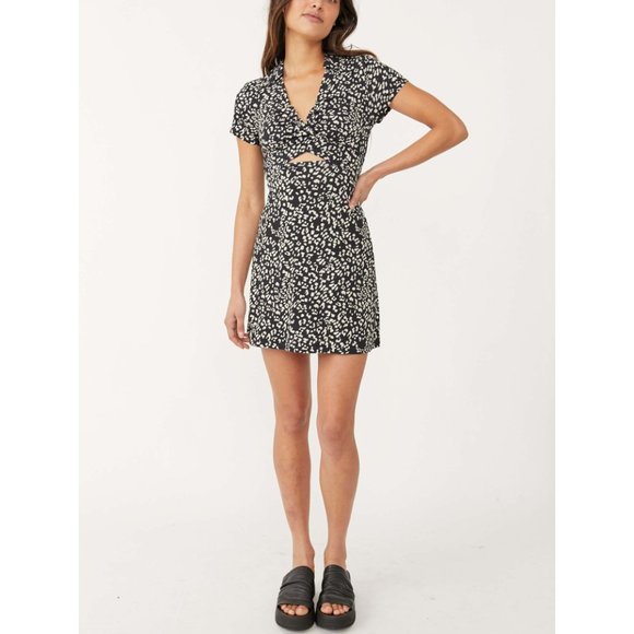 NWT Free People Marsaille Mini Dress / Black Combo - Picture 5 of 7
